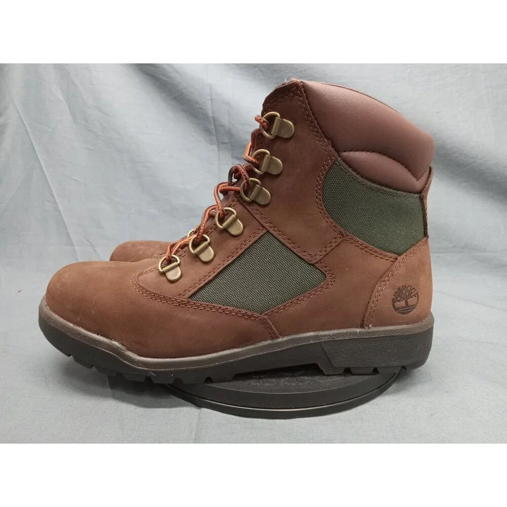 Timberland Boys Field Boot 6 Inch Waterproof Brown Green Size 7 NEW NO BOX! - Picture 5 of 11